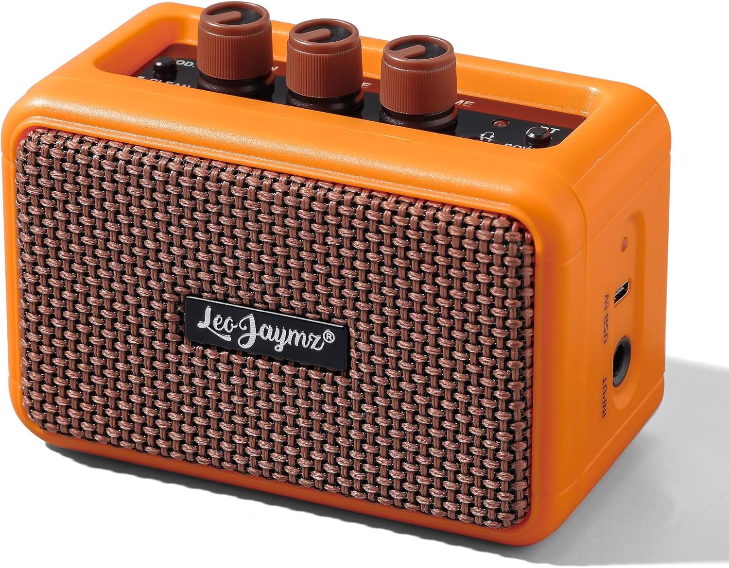 Mini Guitar Amplifier - 5W Dual Speaker BT Wireless Guitar Amp， Rechargeable Battery, Clean/Overdrive Modes, Headphone Jack,Ideal for Practice or Performance (Orange)